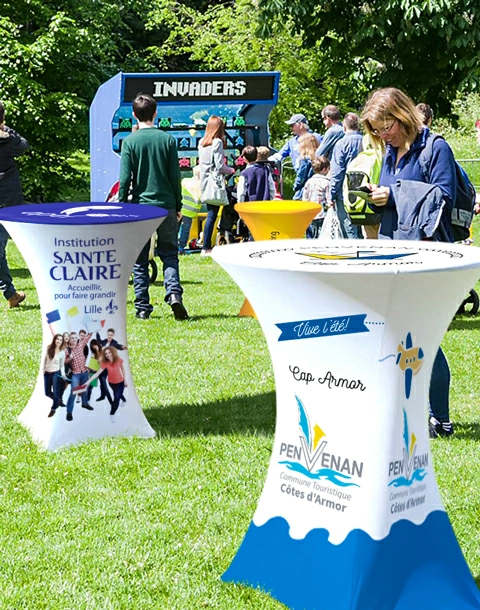 custom printed round table table covers
