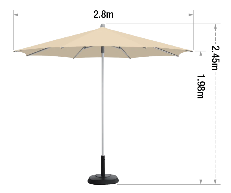 Push-up Outdoor Umbrella 2.8M